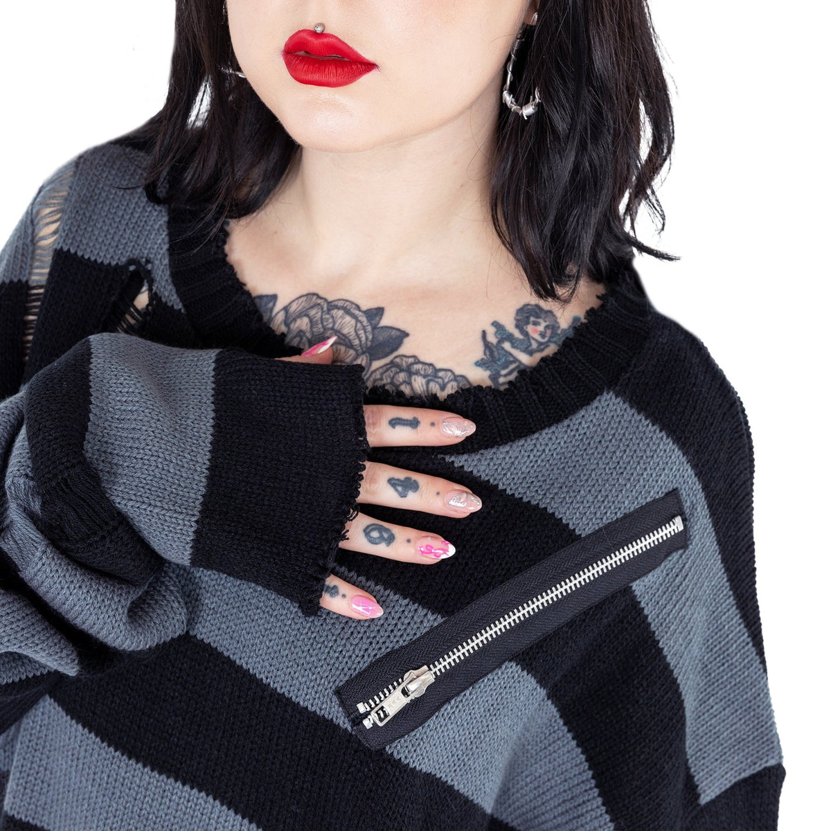 POIZEN HEARTLESS YOUR WORST NIGHTMARE JUMPER BLACK GREY