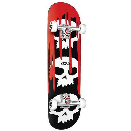 Zero 3 Skull Complete Skateboard 8" Black Dipped