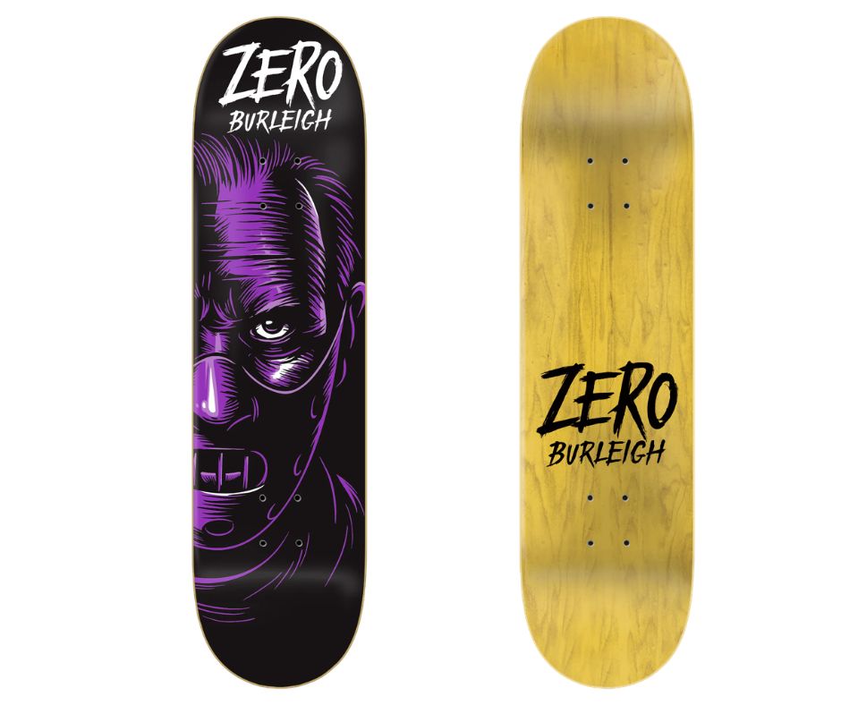 Zero Skateboard Deck Fright Night Hannibal Lecter Brandon Burleigh 8.5"