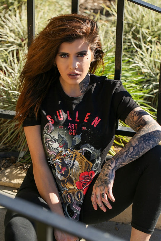 SULLEN CLOTHING OUSLEY TIGER LADIES SULLEN ANGELS T-SHIRT