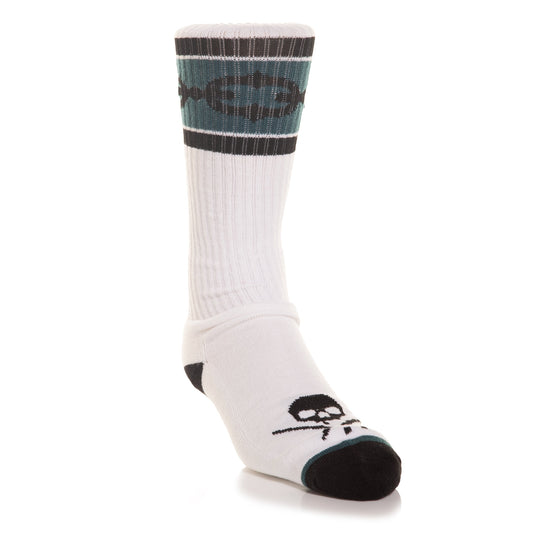 SULLEN CLOTHING CHAIN KNIT WHITE & TEAL SOCKS