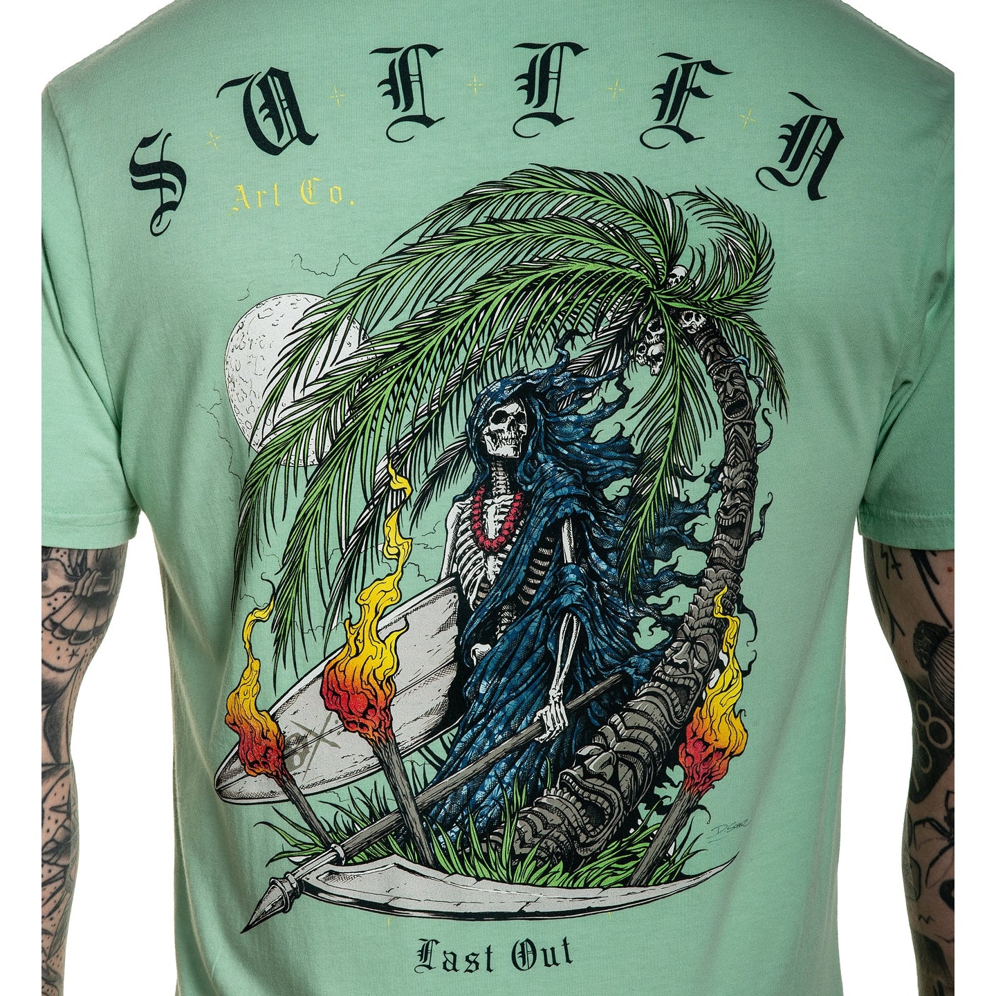 SULLEN CLOTHING LAST OUT NEPTUNE GREEN PREMIUM T-SHIRT