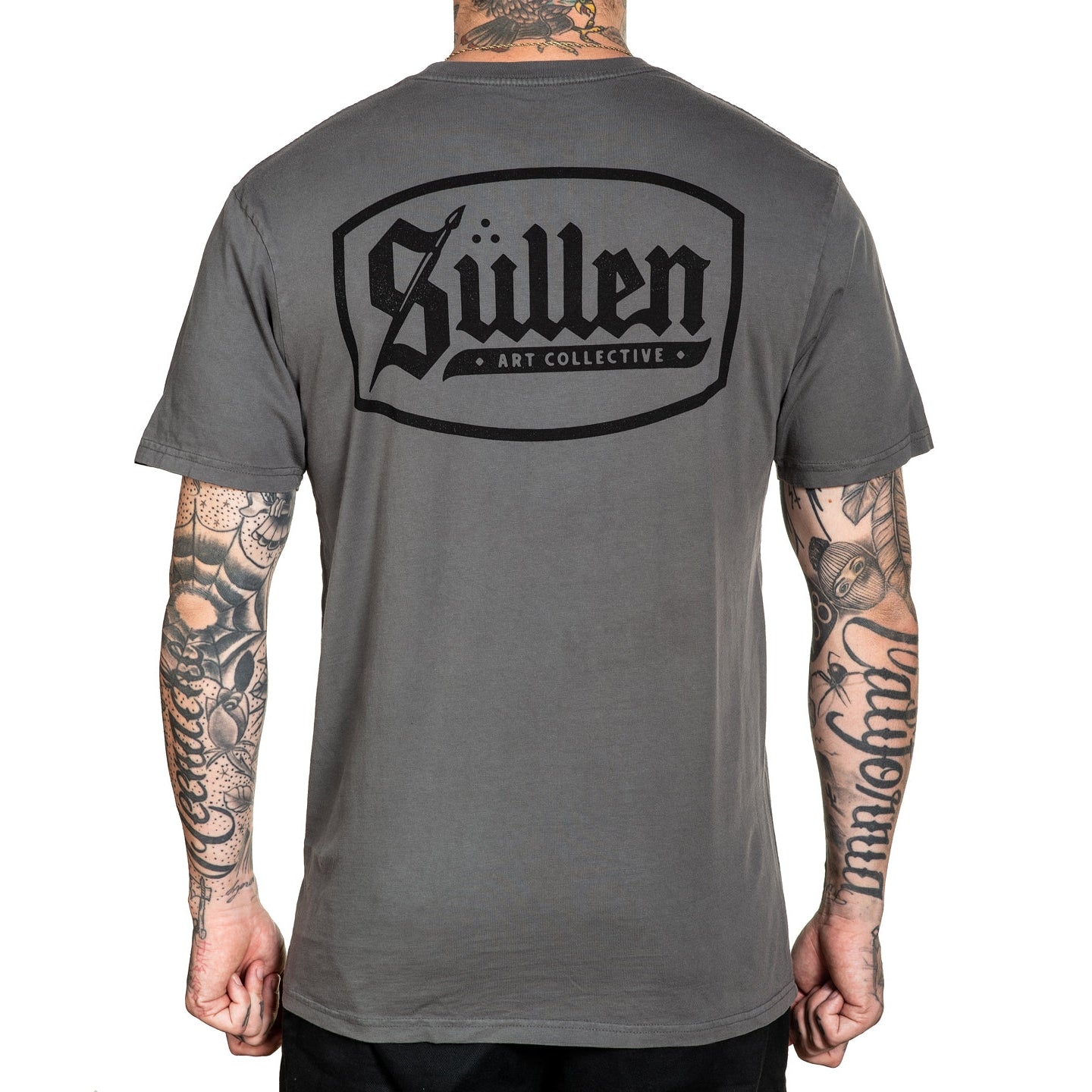 SULLEN CLOTHING LINCOLN LOGO PEWTER GREY PREMIUM T-SHIRT (M)