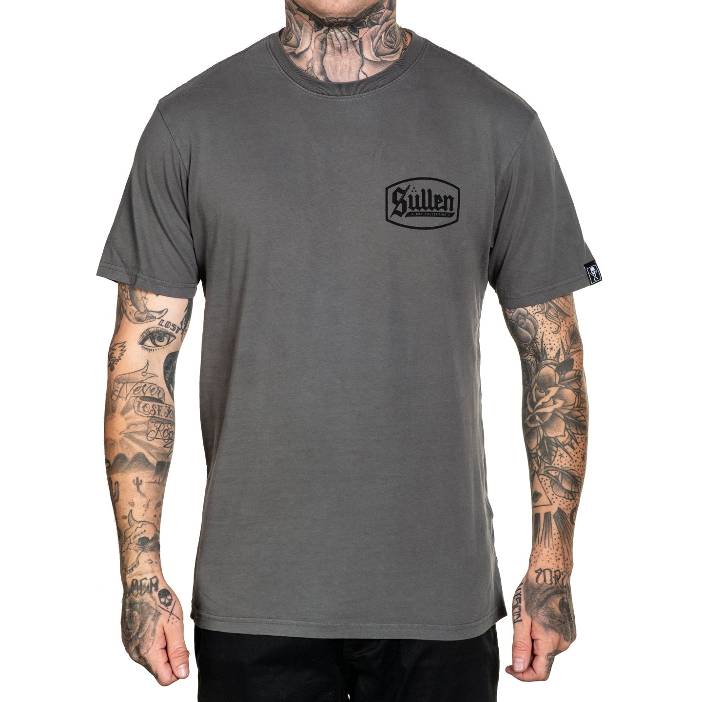 SULLEN CLOTHING LINCOLN LOGO PEWTER GREY PREMIUM T-SHIRT (M)