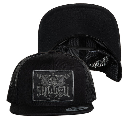 SULLEN CLOTHING EAGLE TRADITION BLACK MESH TRUCKER SNAPBACK CAP HAT