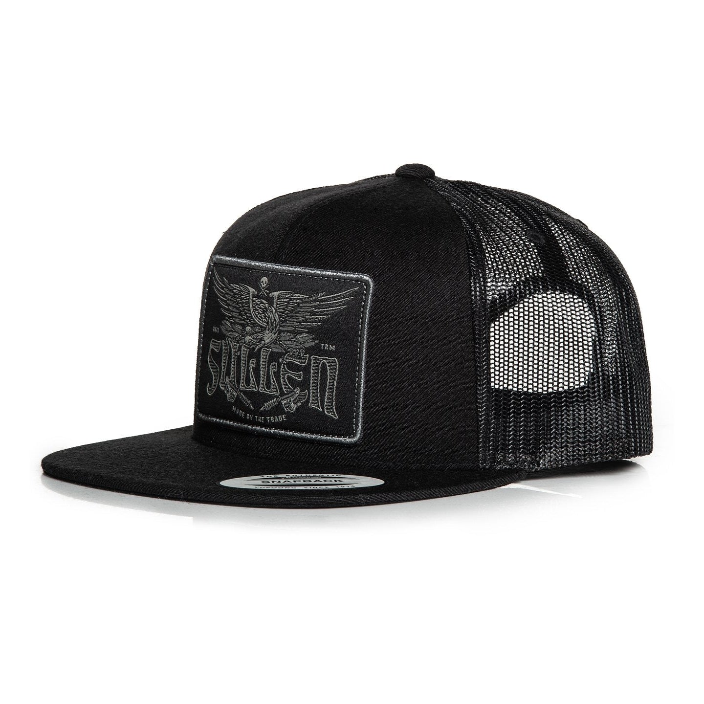 SULLEN CLOTHING EAGLE TRADITION BLACK MESH TRUCKER SNAPBACK CAP HAT