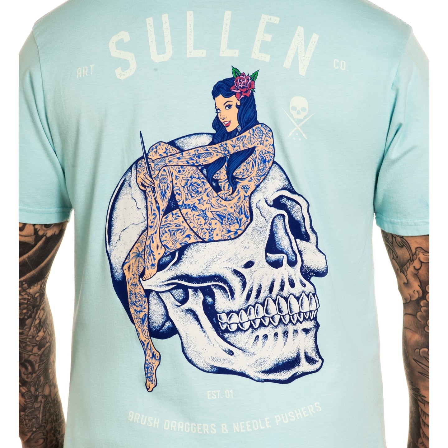 SULLEN CLOTHING ACADEMY DUSTY JADE GREEN PREMIUM T-SHIRT (L)