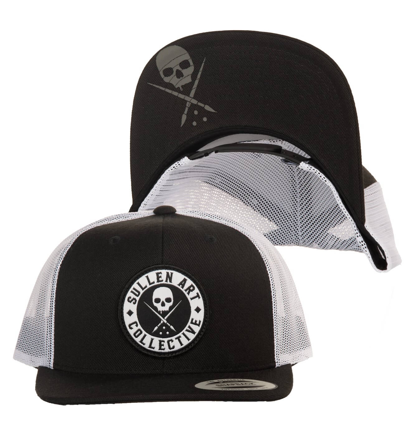 SULLEN CLOTHING BOH MESH BLACK & WHITE TRUCKER HAT CAP