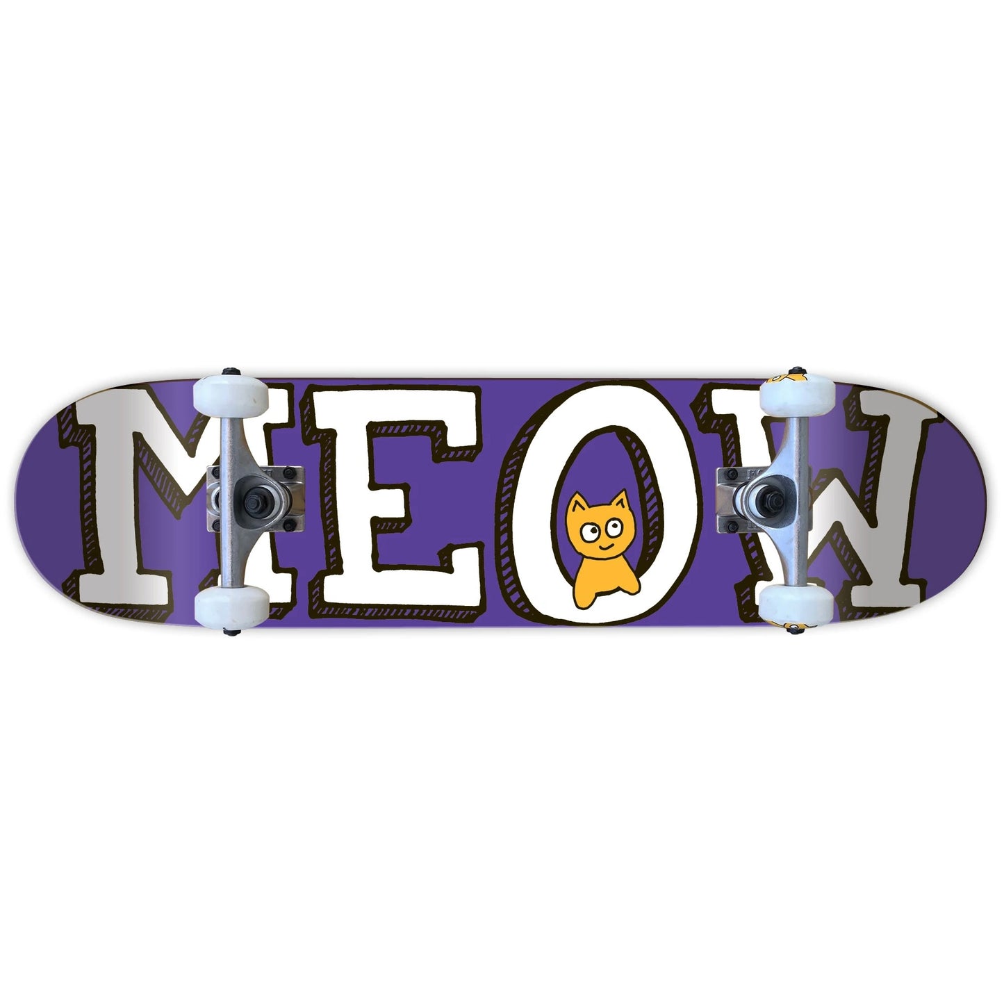Meow Skateboards Logo Purple  Complete - 8.25"