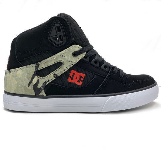 DC SHOES PURE HIGH TOP WC ASTRO CAMO BLACK TRAINERS