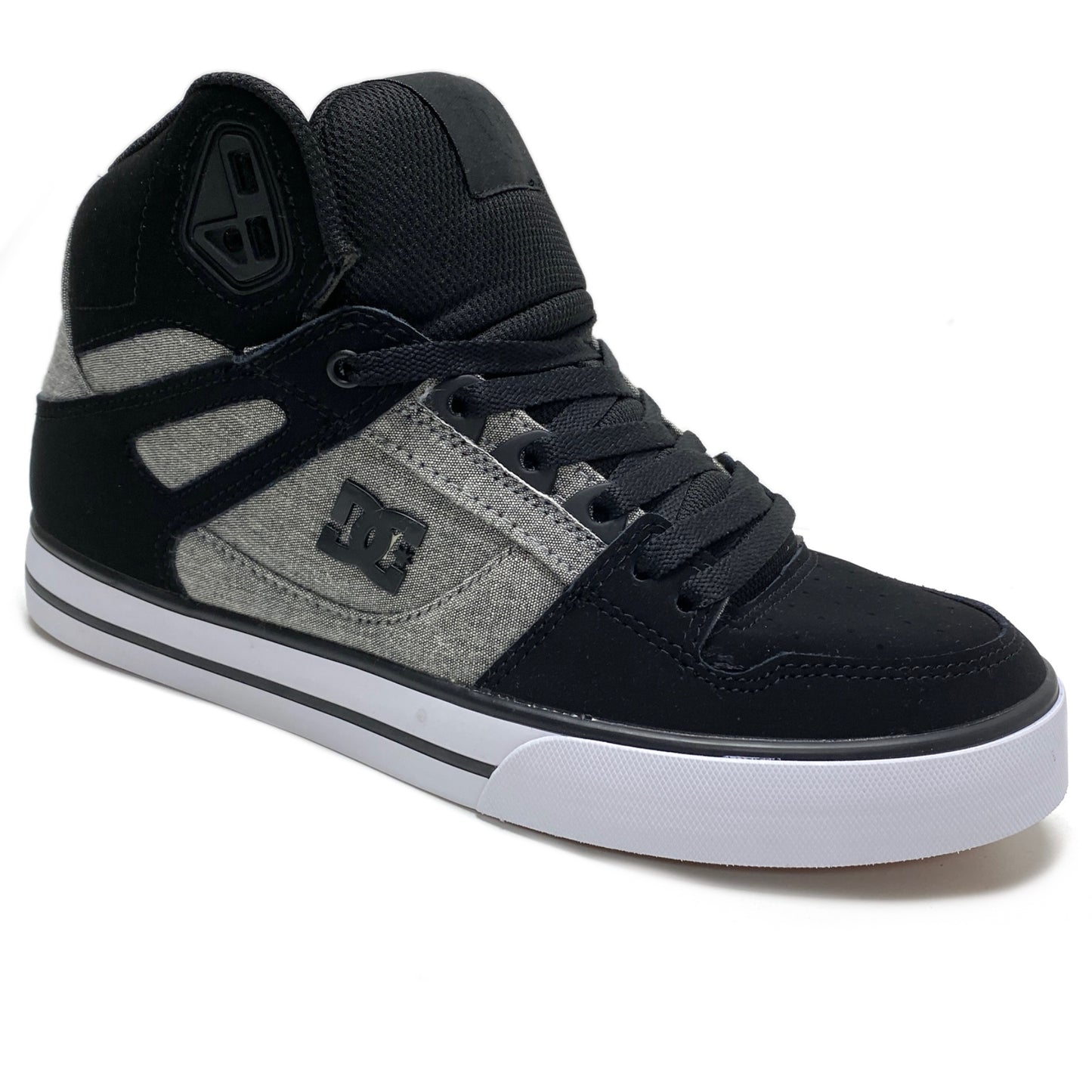 DC SHOES PURE HIGH TOP WC BLACK BATTLESHIP ARMOR TRAINERS