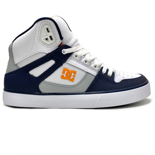DC SHOES PURE HIGH TOP WC WHITE GREY ORANGE TRAINERS