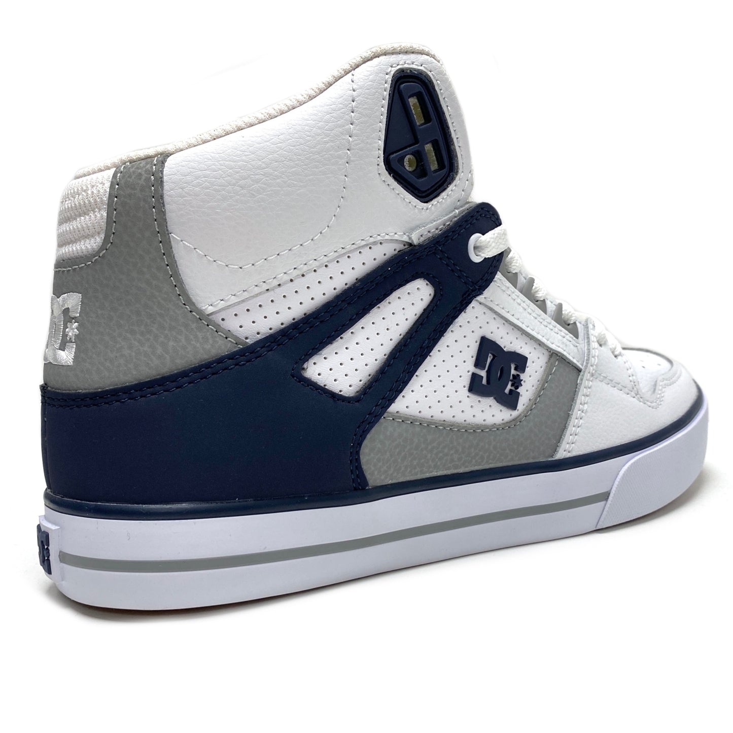 DC SHOES PURE HIGH TOP WC WHITE & NAVY TRAINERS