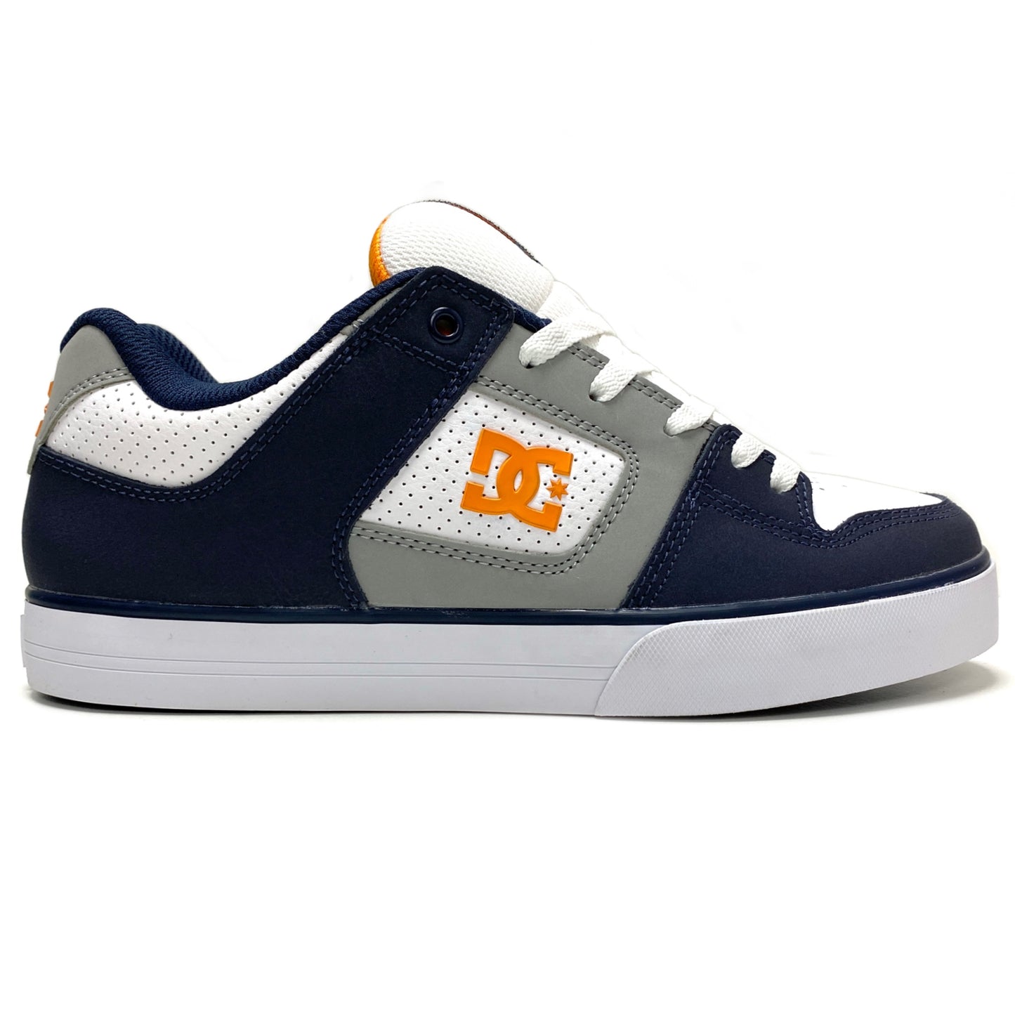 DC SHOES PURE WHITE GREY BLUE ORANGE TRAINERS