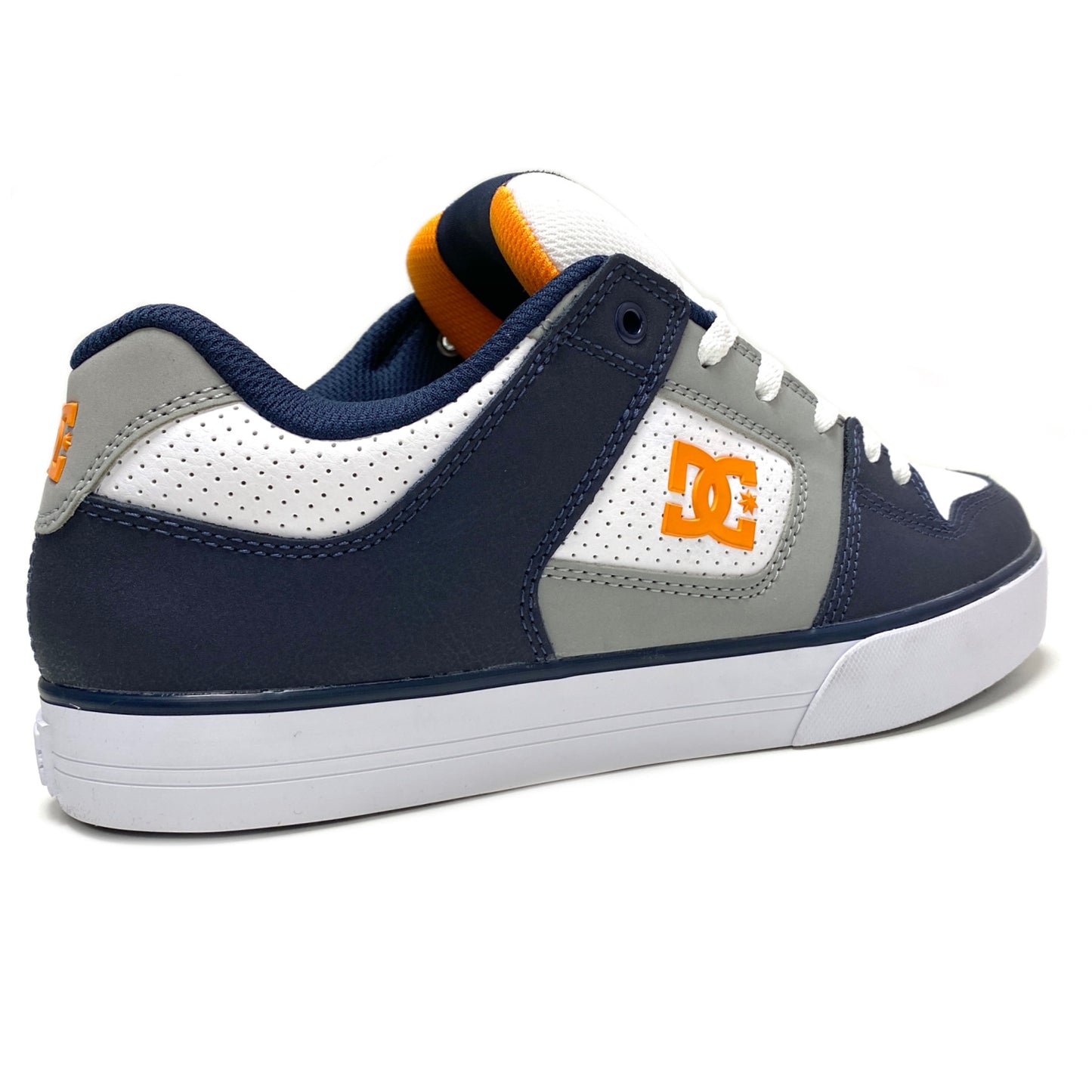 DC SHOES PURE WHITE GREY BLUE ORANGE TRAINERS