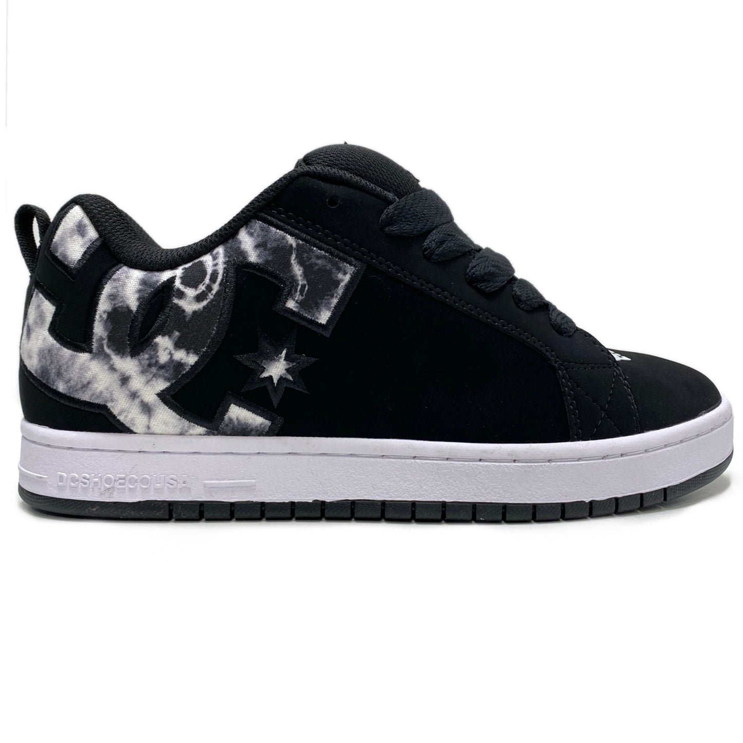 DC SHOES COURT GRAFFIK BLACK WHITE MULTI TRAINERS (UK 13)