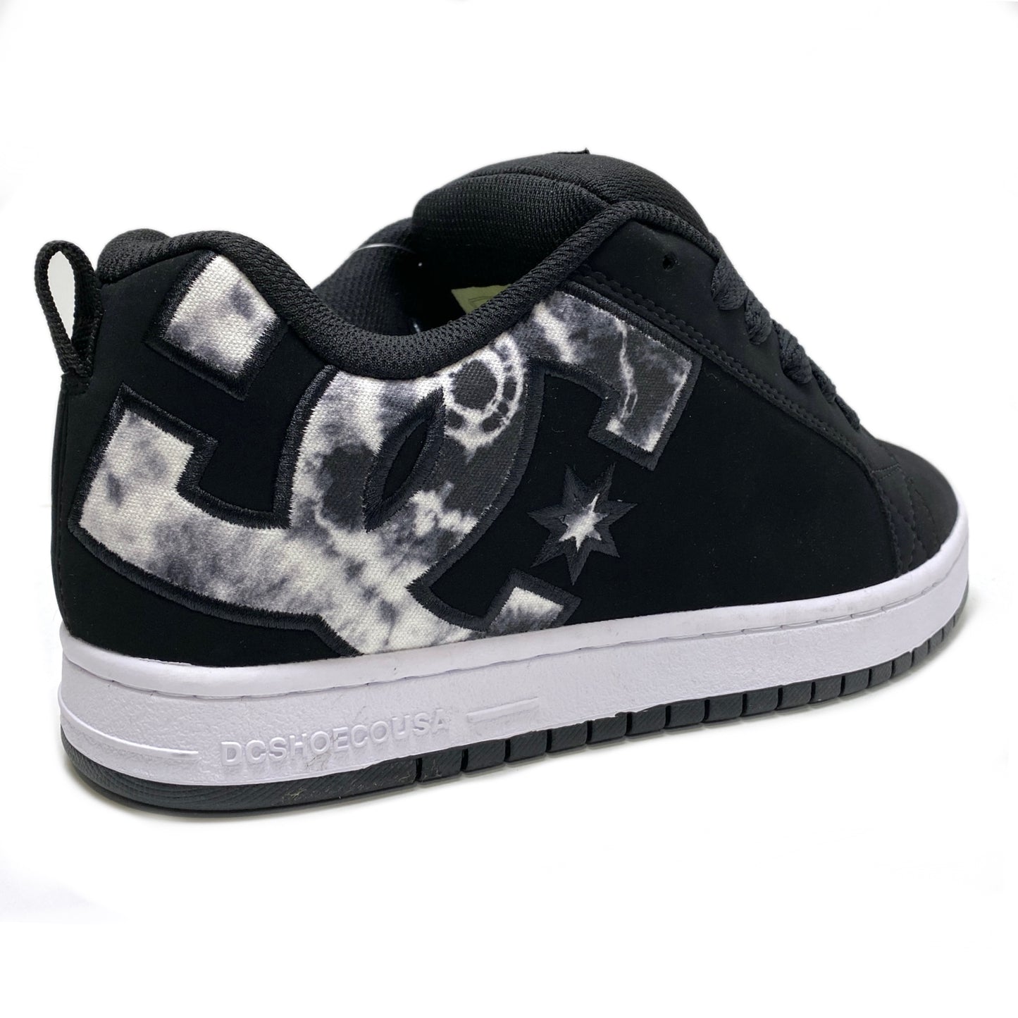 DC SHOES COURT GRAFFIK BLACK WHITE MULTI TRAINERS (UK 13)