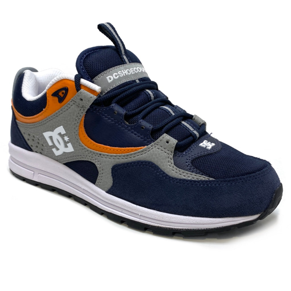 DC SHOES KALIS LITE DC NAVY & ORANGE TRAINERS (UK 8)