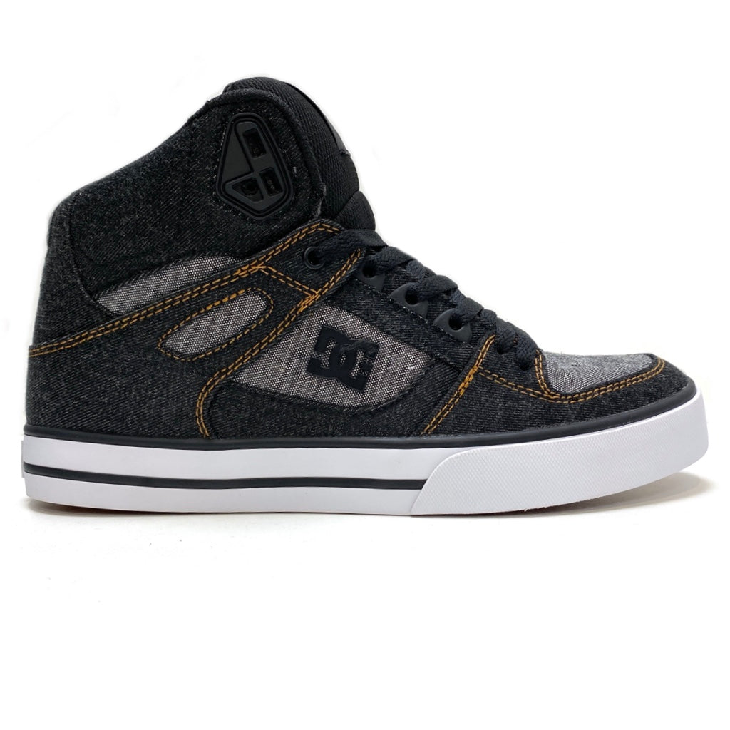 DC SHOES PURE HIGH TOP WC BLACK DENIM ARMOR BLACK TRAINERS