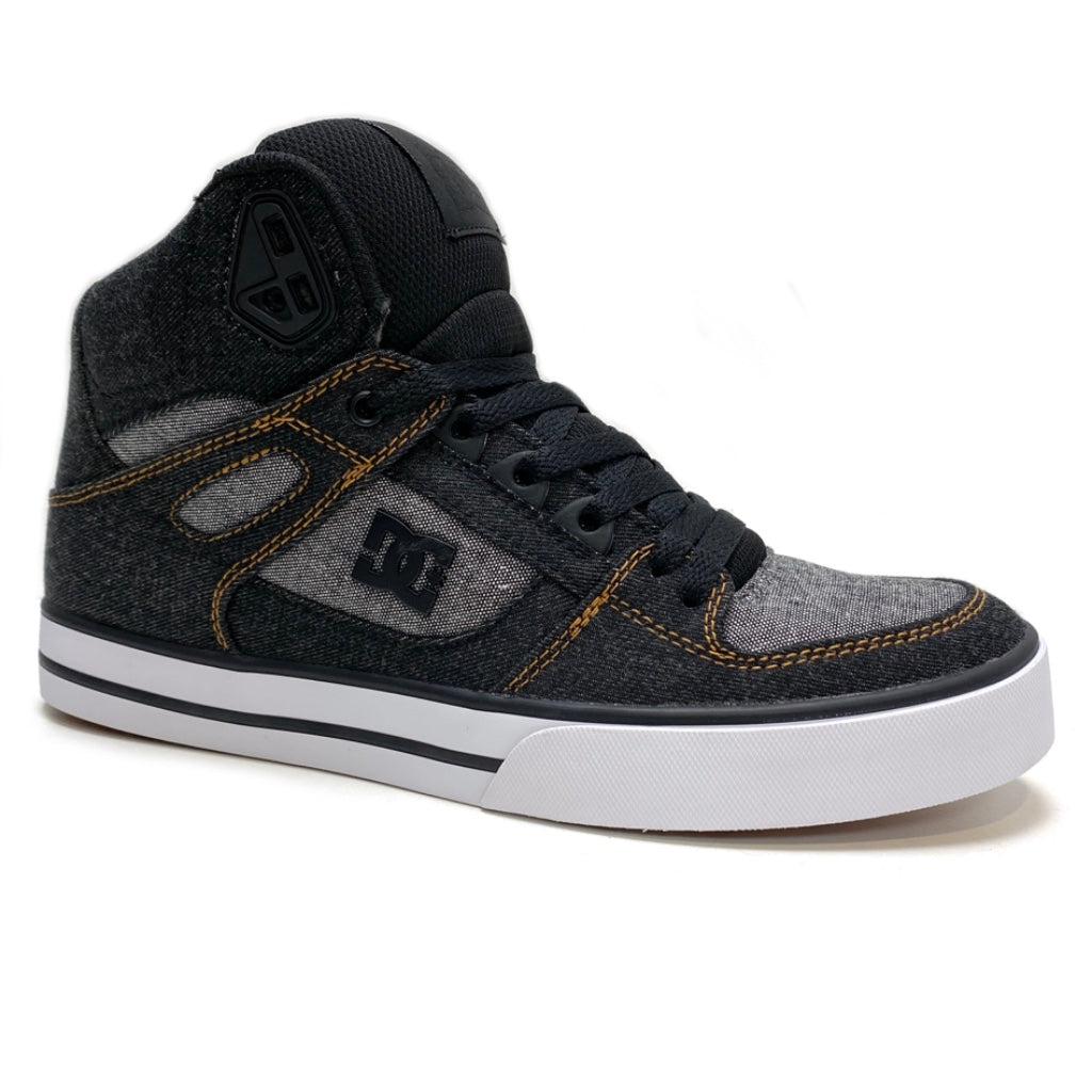 DC SHOES PURE HIGH TOP WC BLACK DENIM ARMOR BLACK TRAINERS