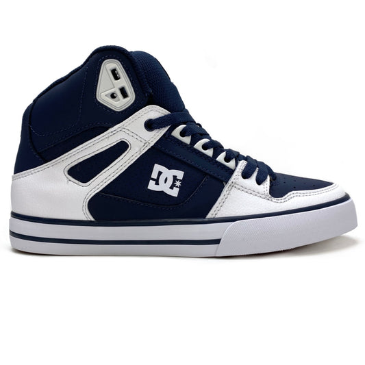 DC SHOES PURE HIGH TOP WC DC NAVY WHITE TRAINERS