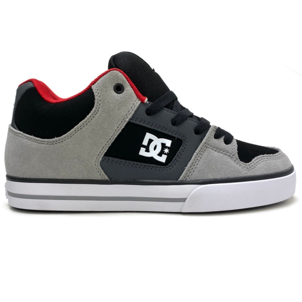 DC SHOES PURE MID BLACK GREY RED TRAINERS