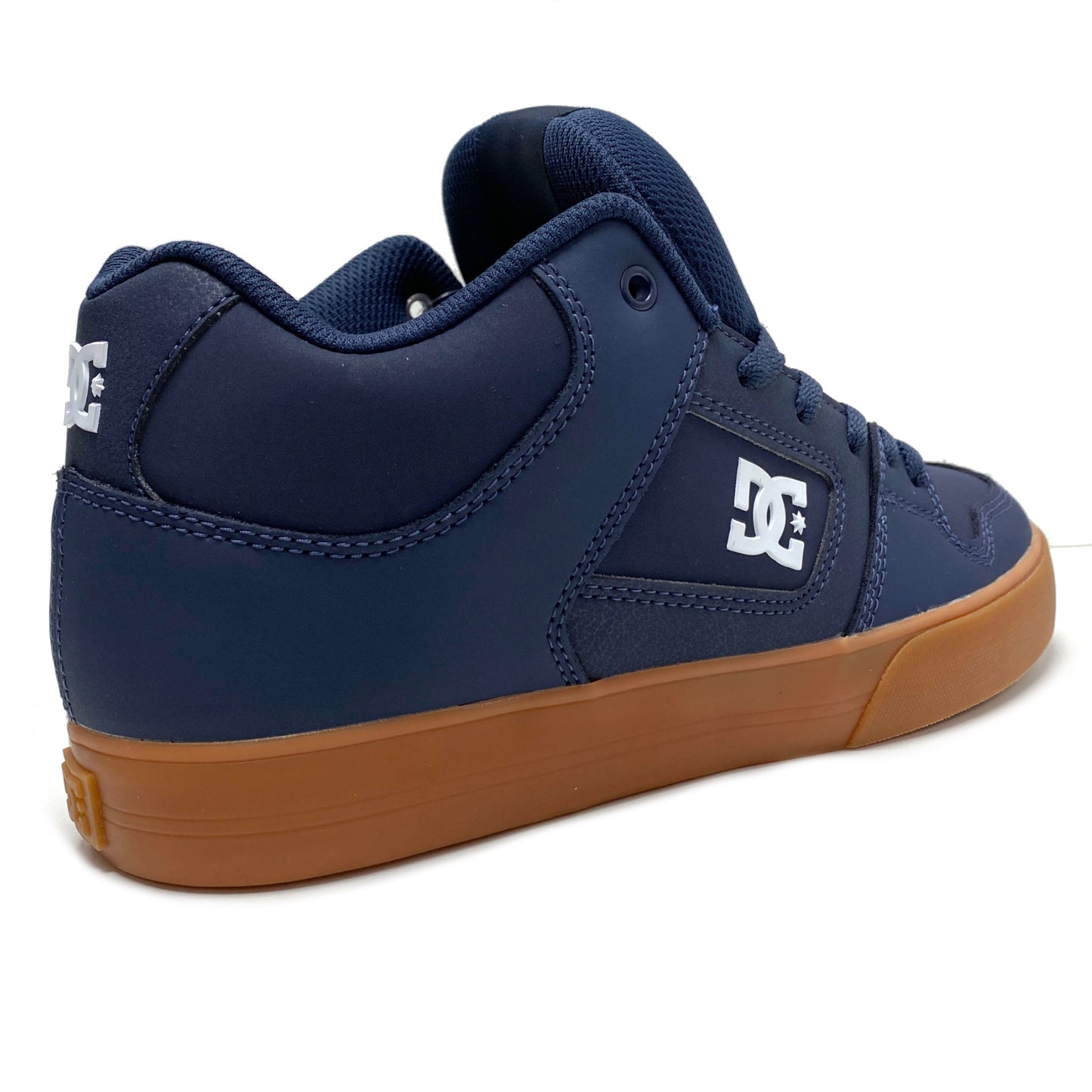 DC SHOES PURE MID DC NAVY & GUM TRAINERS (UK 8)