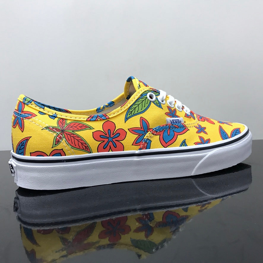 Vans Authentic Freshness Floral Yellow Trainers Rageclothingstore