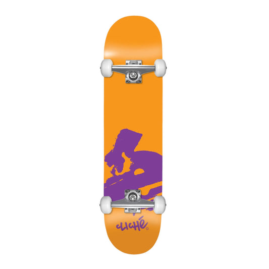 Cliche Europe Youth First Push Orange Complete Skateboard 7.875