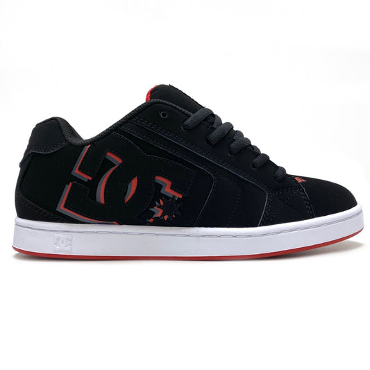 DC SHOES NET BLACK & RED TRAINERS