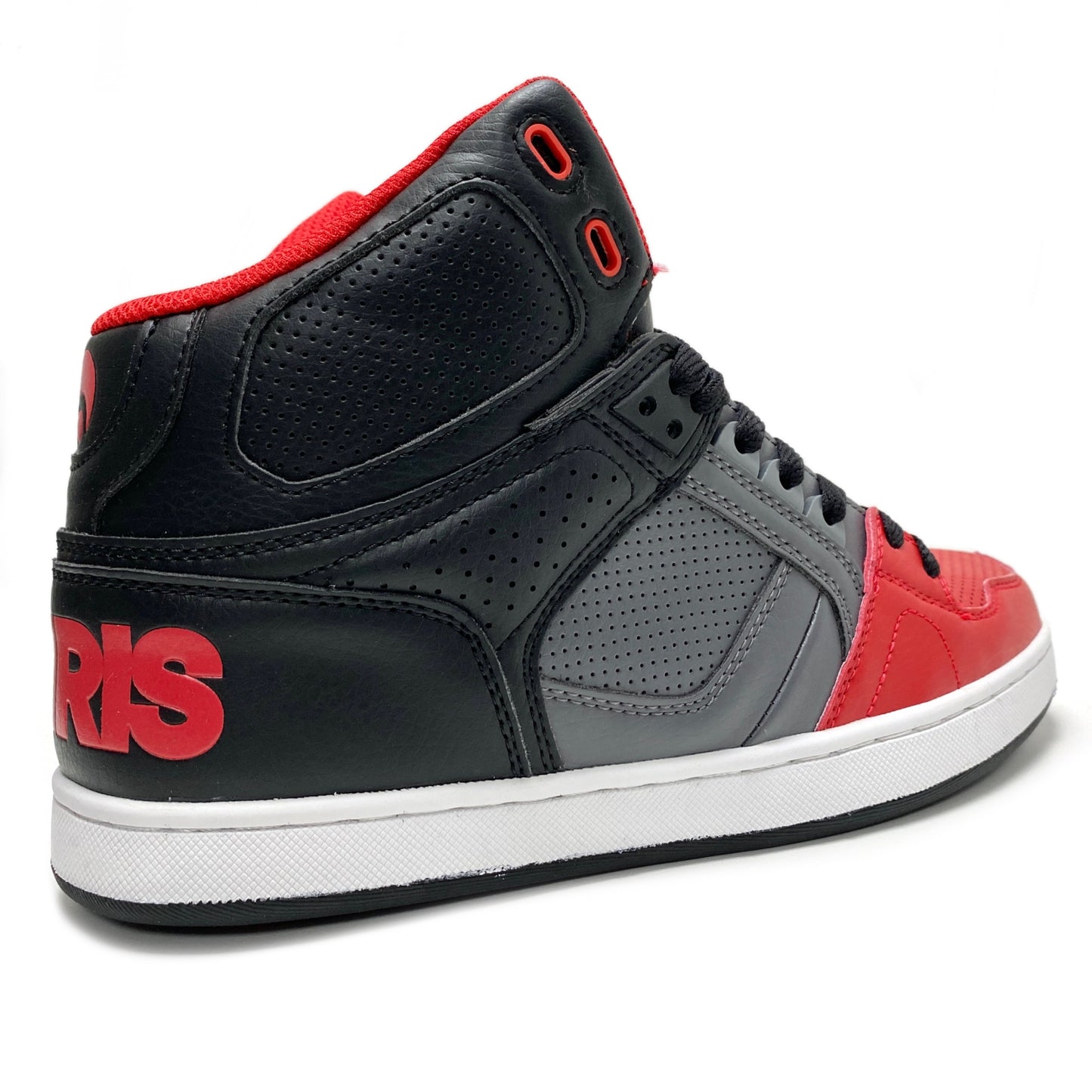OSIRIS SHOES NYC 83 CLK BLACK RED & GREY TRAINERS