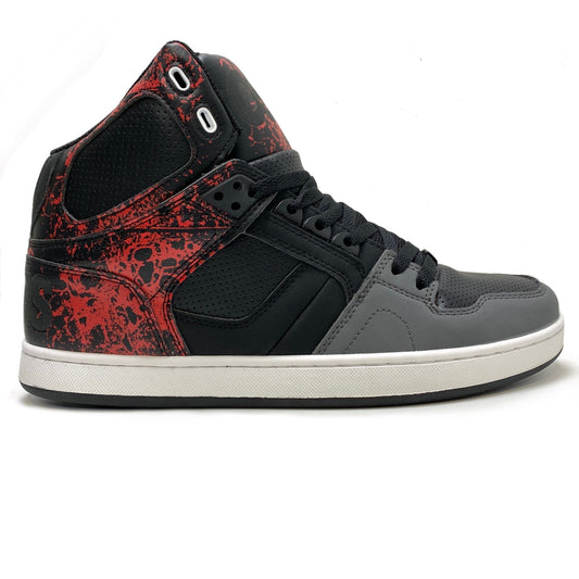 OSIRIS SHOES NYC 83 CLK MOLTEN BLACK RED & GREY TRAINERS