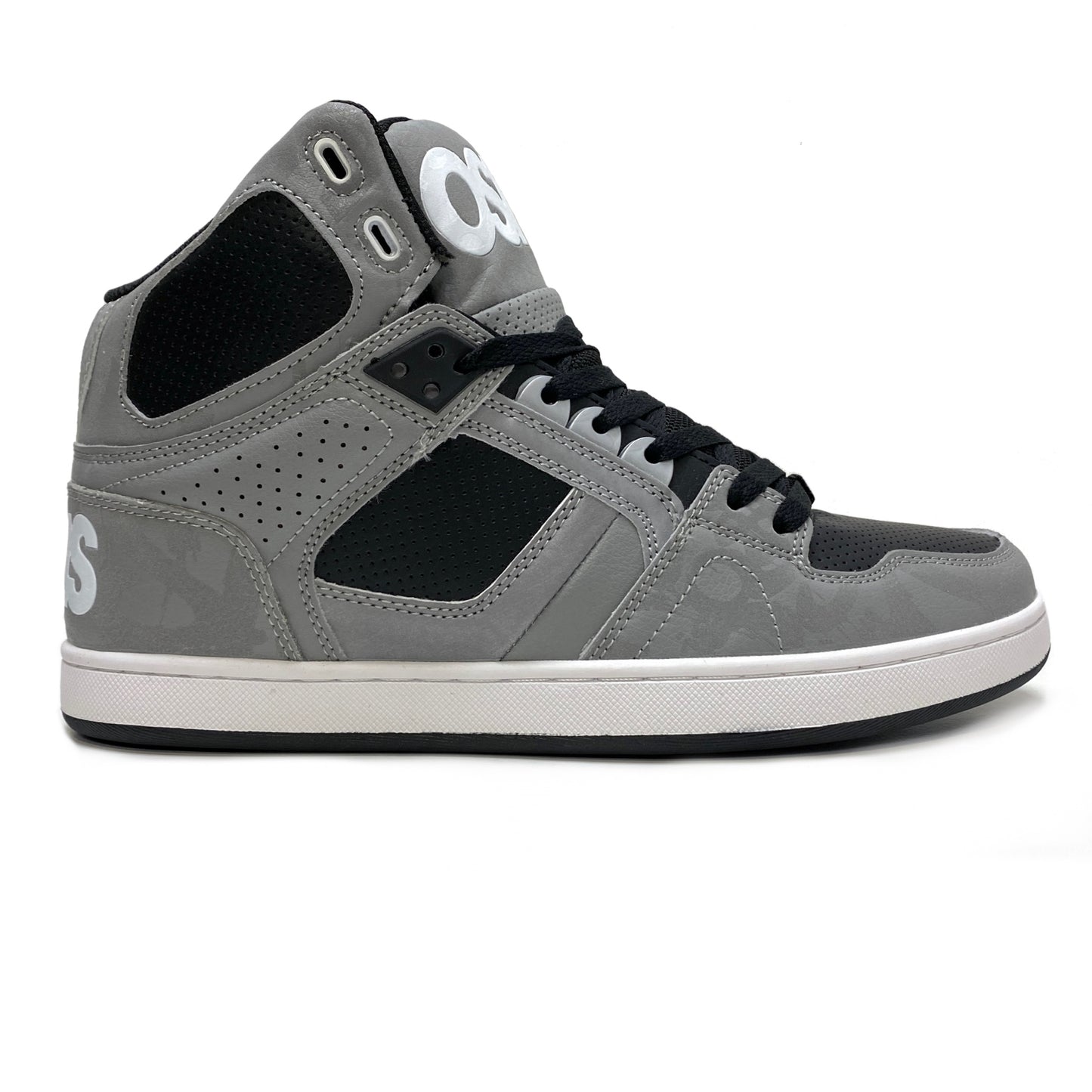 OSIRIS SHOES NYC 83 CLK GREY 3M SCRIPT TRAINERS (UK 8 EUR 42)