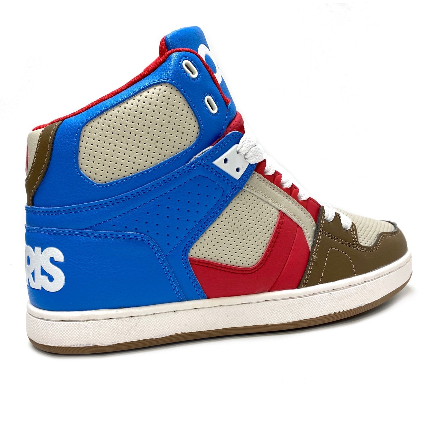 OSIRIS SHOES NYC 83 CLK BLUE CREAM & RED TRAINERS