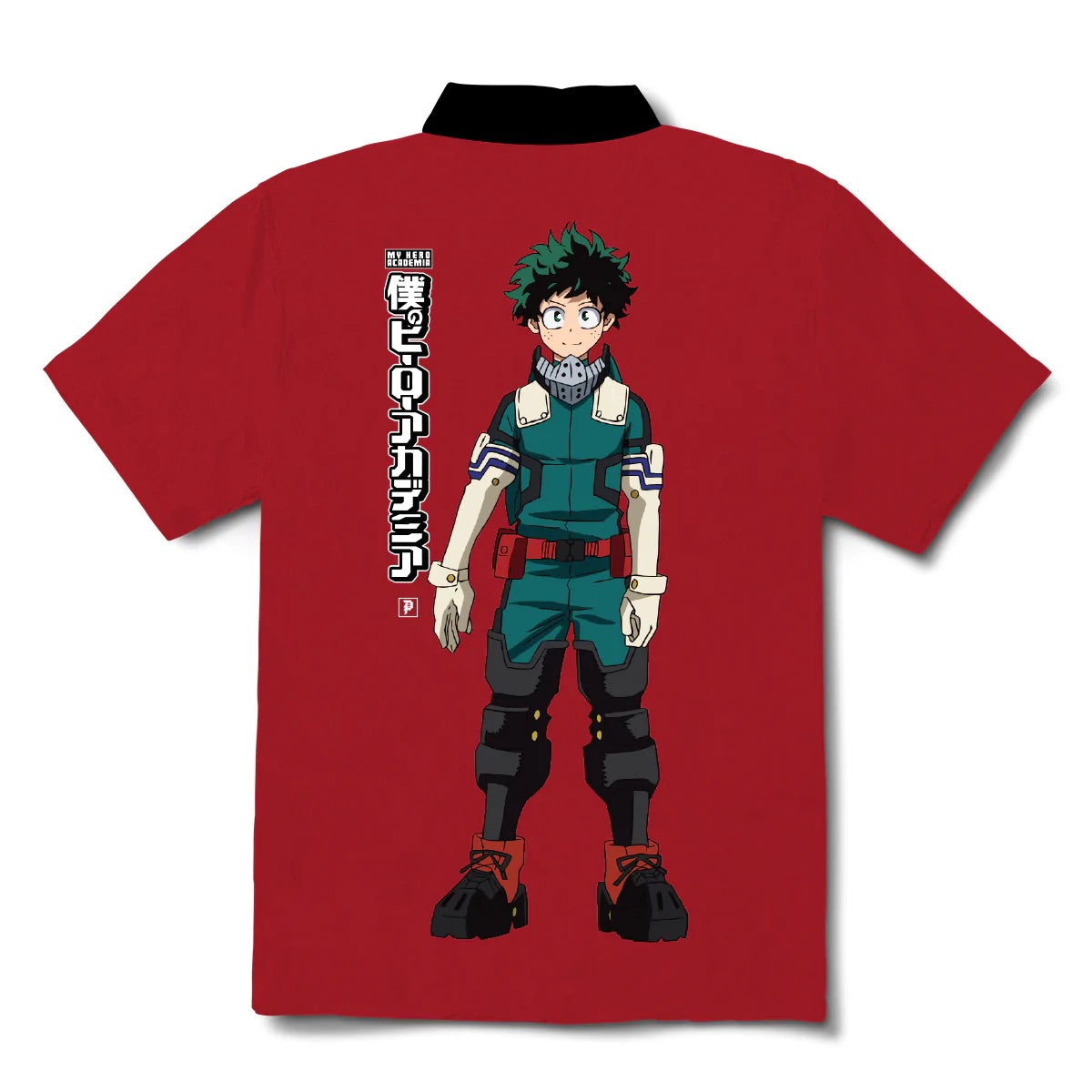 MY HERO ACADEMIA X PRIMITIVE IZUKU MIDORIYA RED S/S WOVEN POLO SHIRT