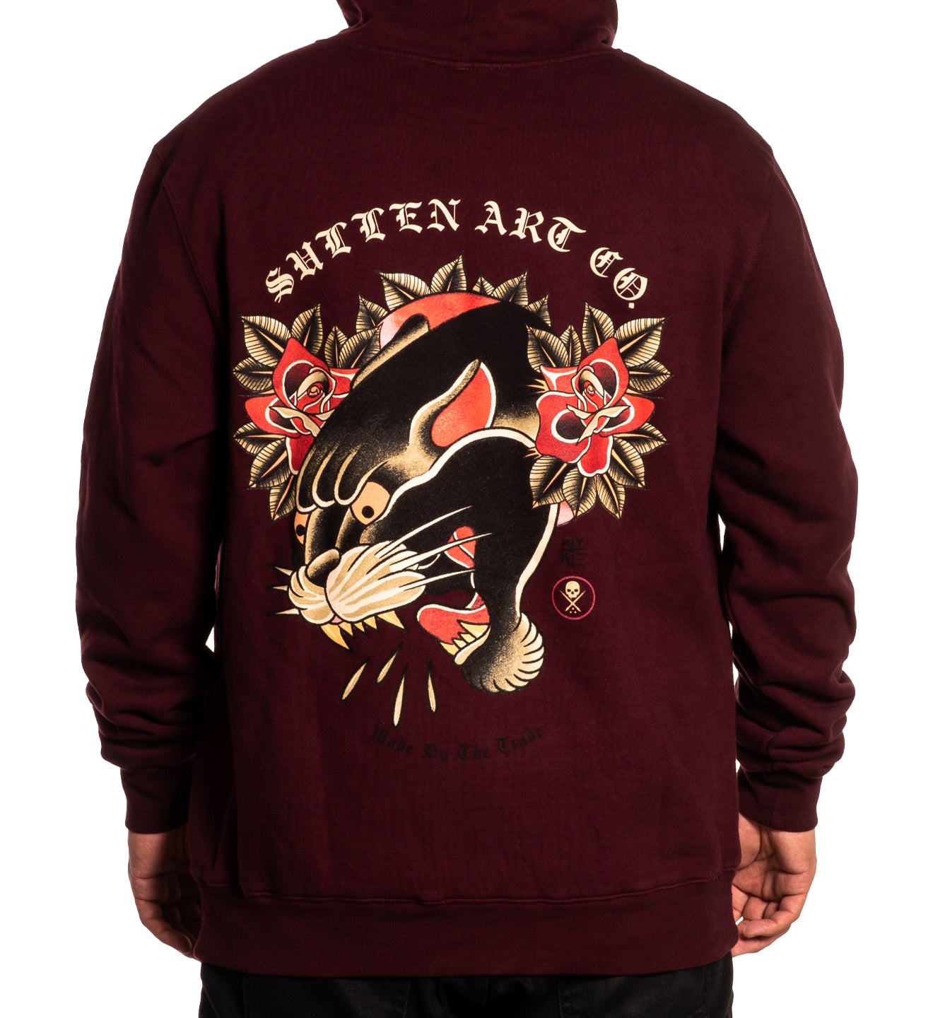 SULLEN CLOTHING PANTERA BURGUNDY PULLOVER HOODIE