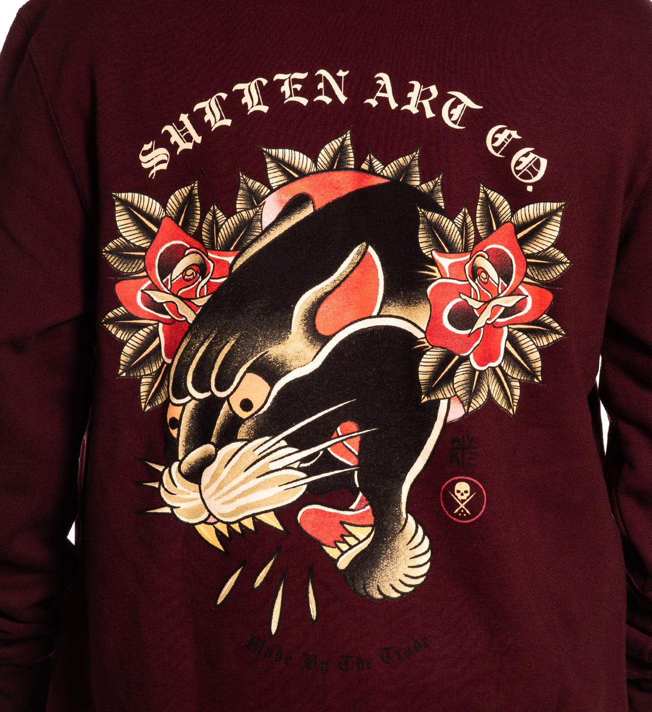 SULLEN CLOTHING PANTERA BURGUNDY PULLOVER HOODIE