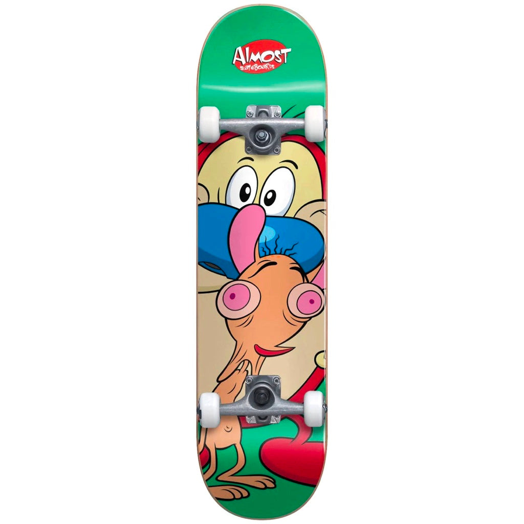 ALMOST REN & STIMPY ON MY BACK RESIN W/SOFT WHEELS SKATEBOARD COMPLETE 7.0"