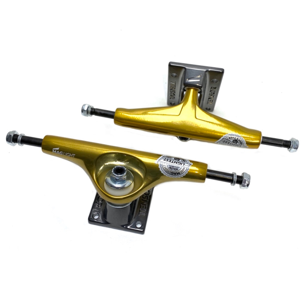 TENSOR MAG LIGHT GLOSSY GOLD GUNMETAL SKATEBOARD TRUCKS
