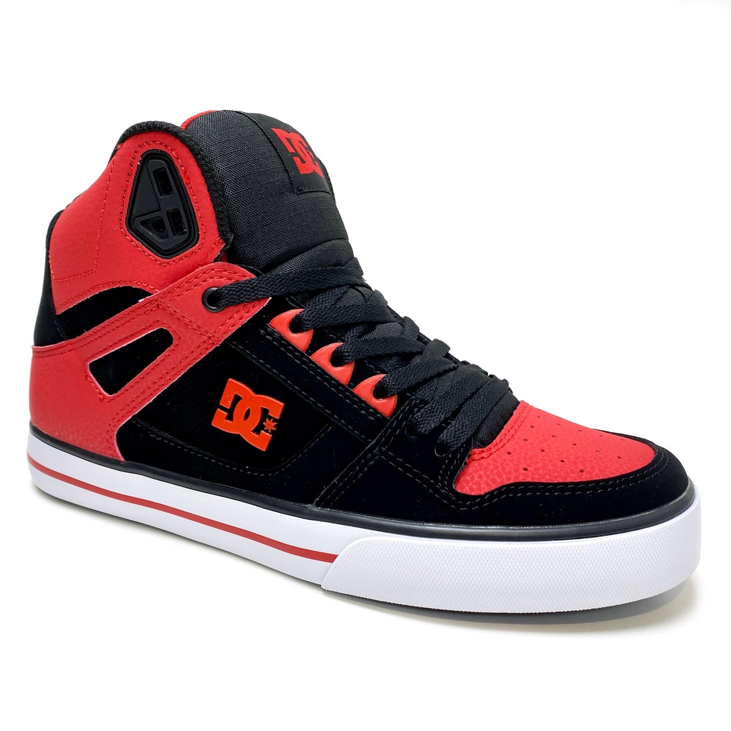DC SHOES PURE HIGH TOP WC FIERY RED & BLACK TRAINERS