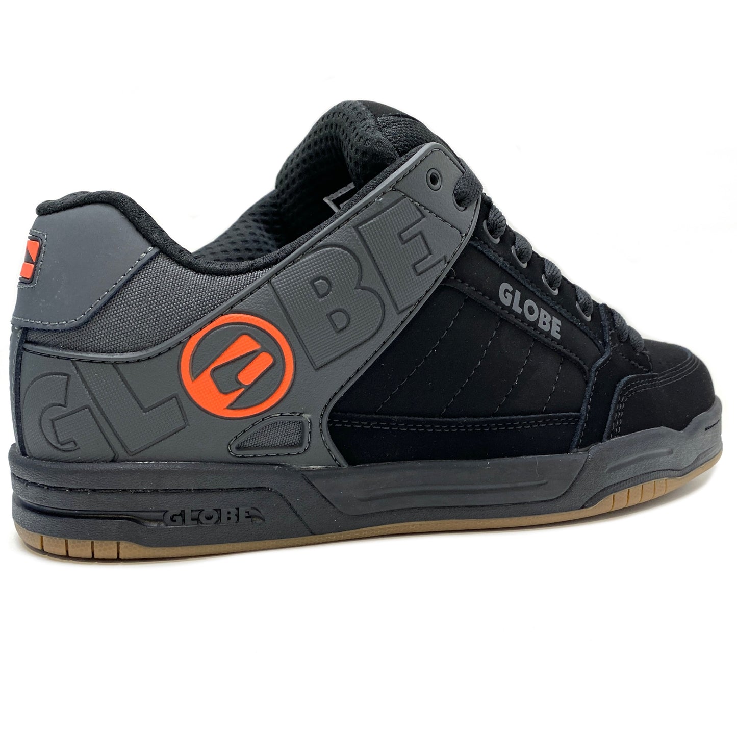 GLOBE TILT BLACK SPLIT ORANGE TRAINERS