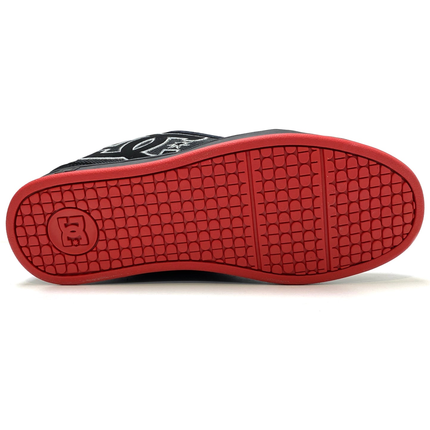 DC SHOES NET BLACK BLACK RED TRAINERS (UK 11)