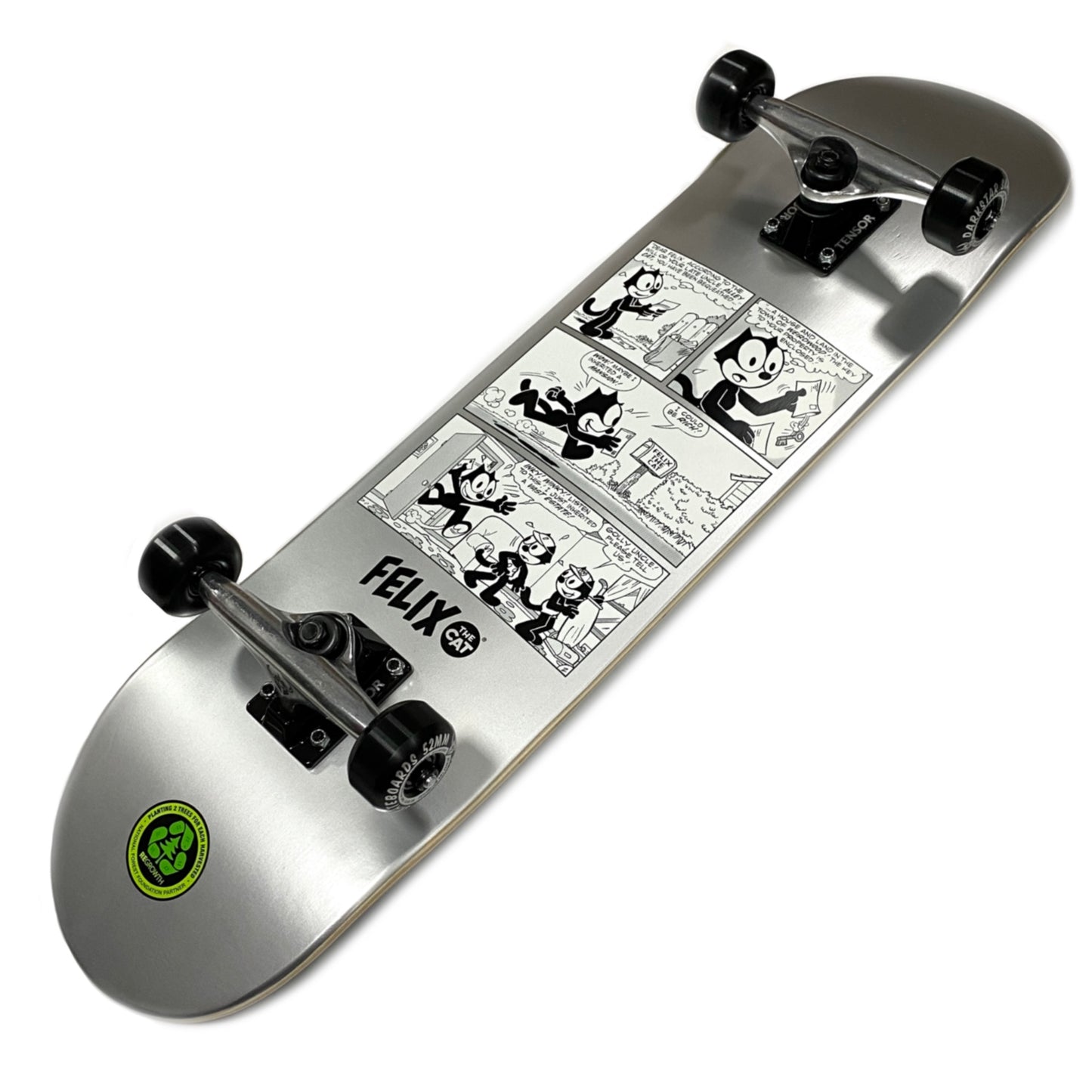 Felix News FP Premium Complete Skateboard  Silver 7.875"