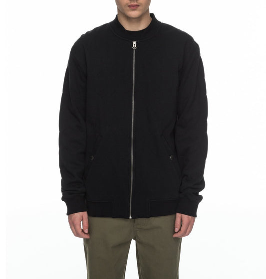 DC SHOES LELAND QUILTED BLACK JERSEY BOMBER JACKET