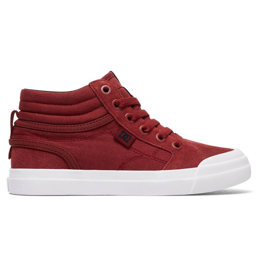 DC SHOES EVAN HI DEEP RED KIDS SKATE TRAINERS