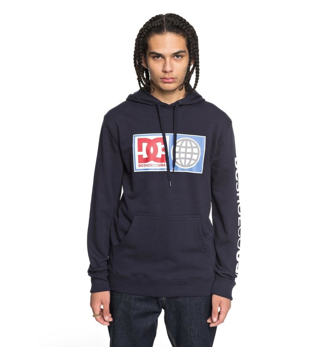 DC SHOES GLOBAL SALUTE NAVY PULLOVER HOODIE