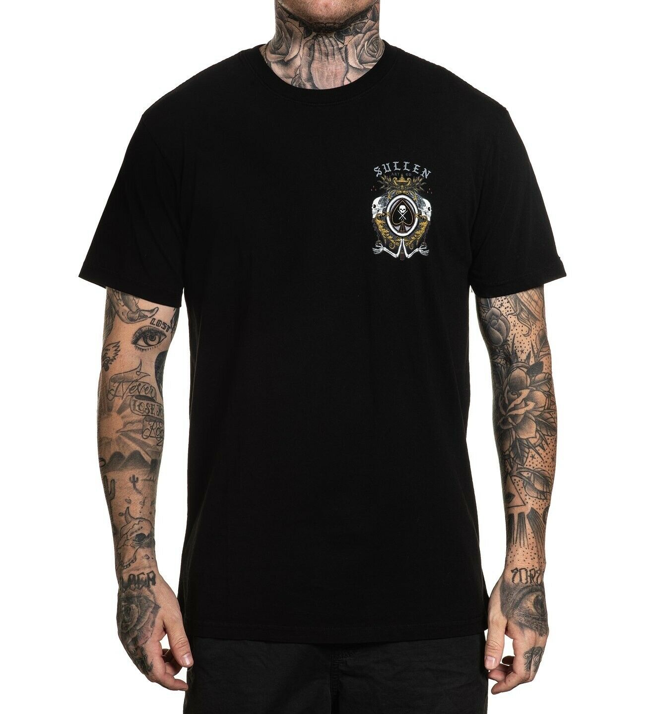 SULLEN CLOTHING WATKINS CREST BLACK PREMIUM T-SHIRT (M)