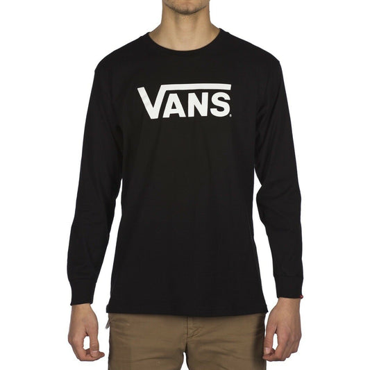 Vans Classic Logo Long Sleeve Black & White T Shirt