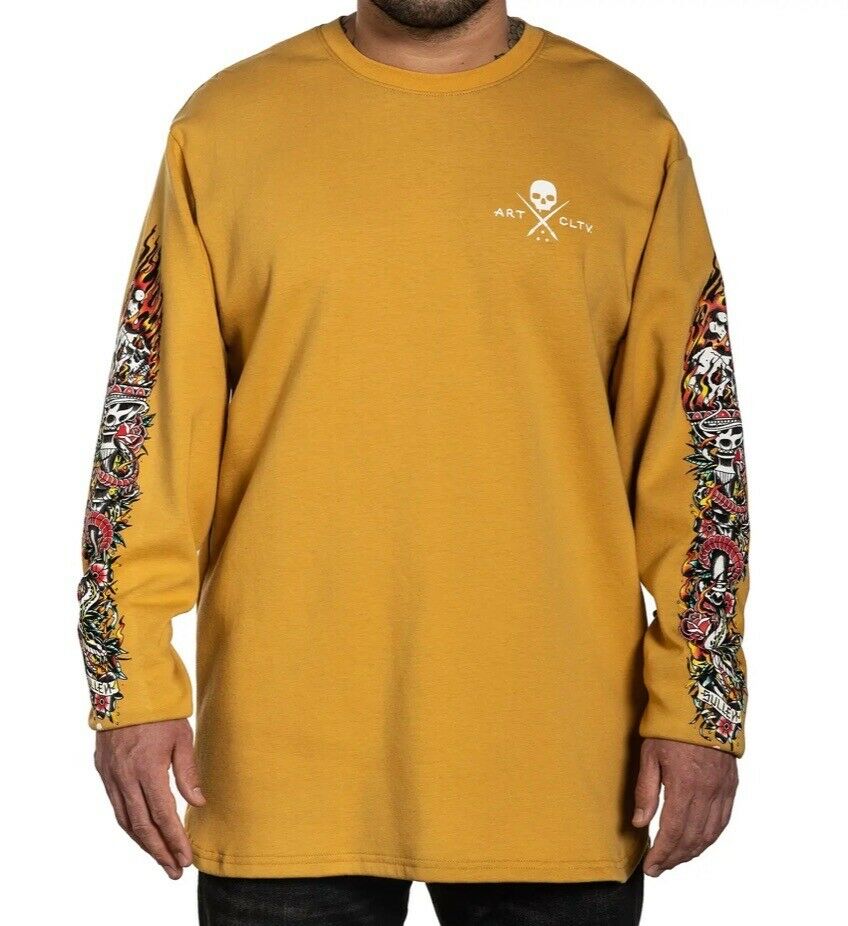 Sullen Clothing Torched Thermal Yellow Sweatshirt