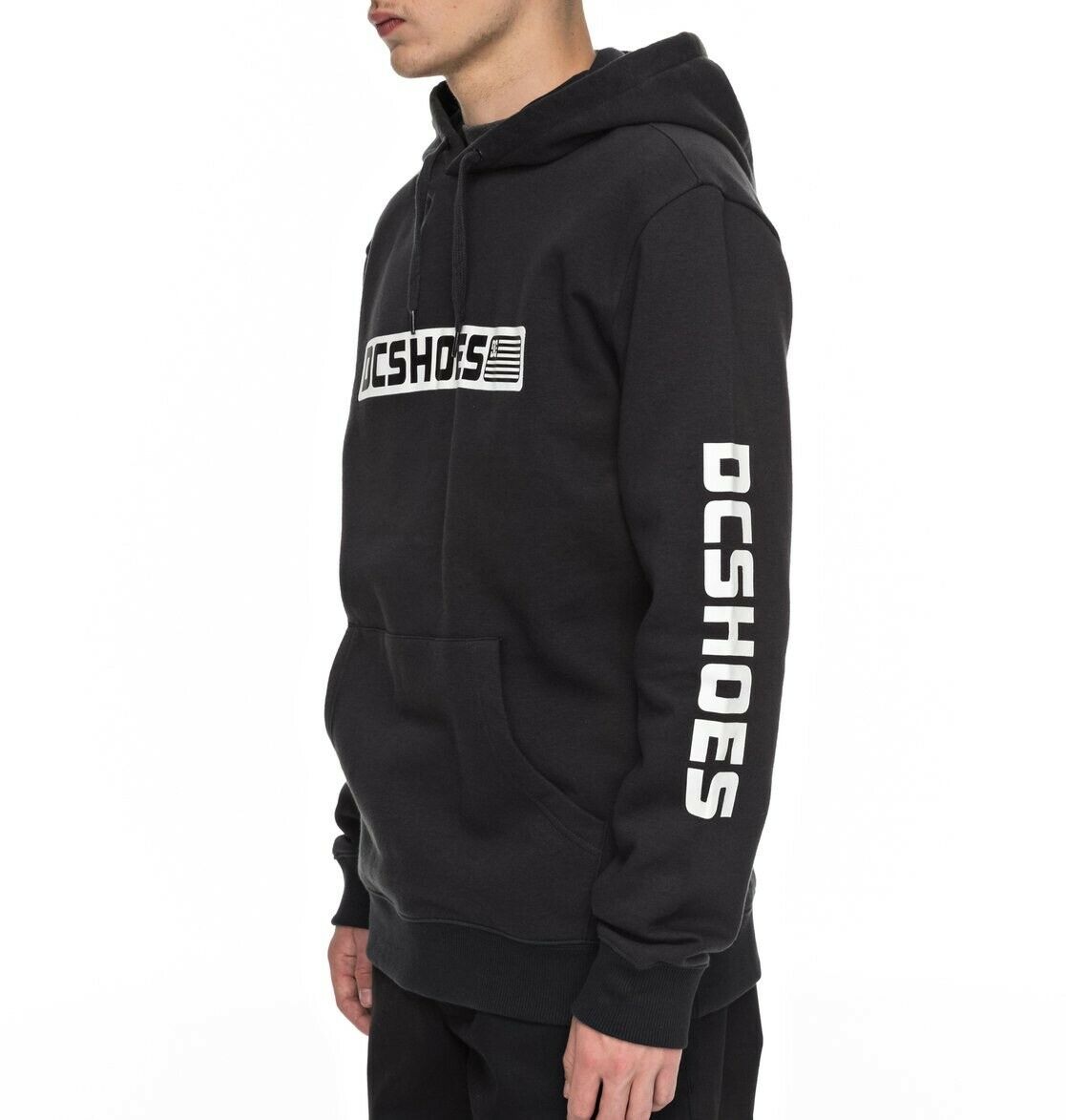 DC SHOES REPLICA BLACK PULLOVER HOODIE (M)